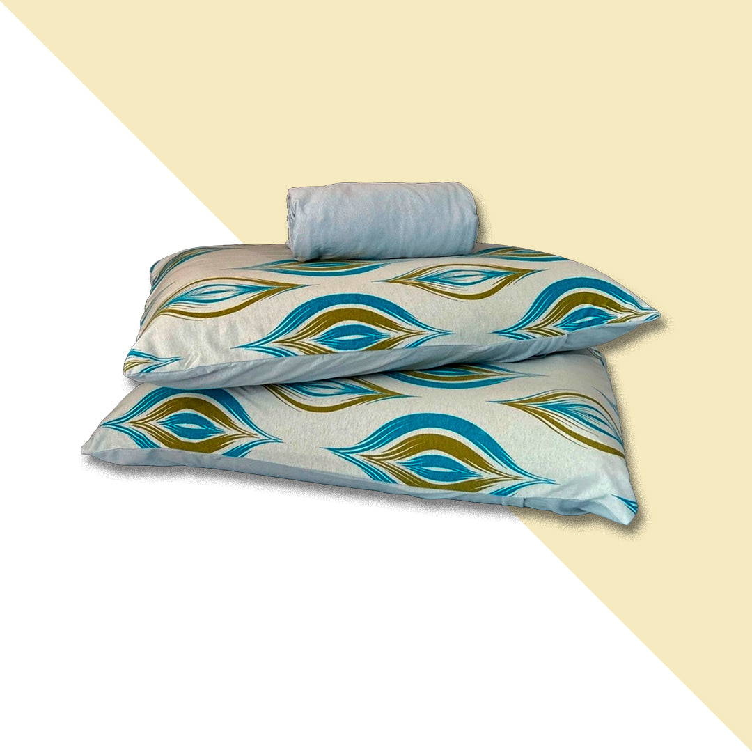Jogo de Cama Casal 3pçs Blue/Leaves